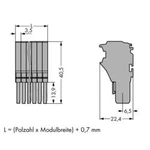 1vodičová pružinová lišta, WAGO 2020-114, 49.7 mm x 40.5 mm , 10 ks