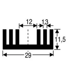 Chladič Fischer Elektronik SK 09 37,5 SA, 29 x 11,5 x 37,5 mm, 8,6 kW