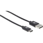 Kabel Manhattan USB 2.0 Typ C-Kabel Typ A-Stecker auf Typ C-Stecker 480 Mbit/s 3 m schwarz 354936, 3.00 m, černá