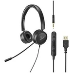 Headset k PC s USB stereo Renkforce RF-HS-360 na uši černá