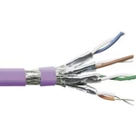 Datový kabel cat.7 duplex S/FTP 4 x 2 x AWG 23/1, stíněný, 1 m, fialová