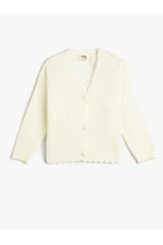 Koton Cardigan V-Neck Long Sleeve with a Soft Texture with Buttons