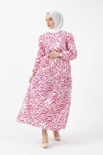 InStyle Alessa Stripe Pattern Dress - Fuchsia