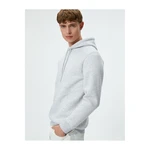 Koton Basic Hooded Sweatshirt Long Sleeve Ribbed