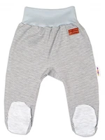 Baby Nellys Kojenecké polodupačky Monkey - proužky/sv. šedý melírek, vel. 62 (2-3m)