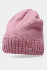 Women's winter hat with 4F wool pink