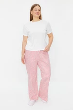 Trendyol Curve Pink Striped Knitted Pajama Bottoms