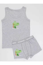 Denokids Alligator Boys Gray Singlets Boxer Suit