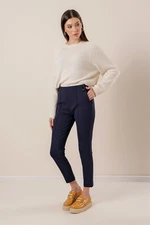 By Saygı Side Pockets, Buttons and Accessories, Lycra Stretchy Trousers Wide Size Range, Mink.