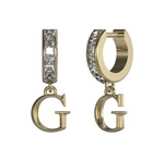 Guess Stylové pozlacené náušnice s krystaly Huggie Me JUBE03148JWYGT/U