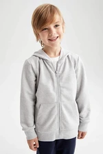 DEFACTO Boys' Hooded Pique Cardigan