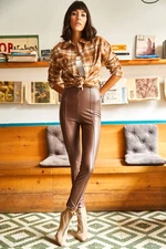 Leggings da donna Olalook Faux Leather