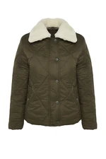 Trendyol Khaki Collar Plush Detailed Water Repellent Quilted Inflatable Coat