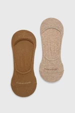 Ponožky Calvin Klein 2-pak pánske, hnedá farba, 701218708
