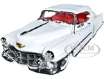 1953 Cadillac Eldorado Soft Top Alpine White with Red Interior 1/18 Diecast Model Car by Auto World