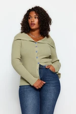 Trendyol Curve Dark Mint Knitwear Cardigan