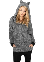 Women's Melange Teddy Zip Hoody blk/wht