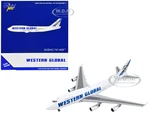 Boeing 747-400F Commercial Aircraft "Western Global" White with Blue Tail Stripes 1/400 Diecast Model Airplane by GeminiJets