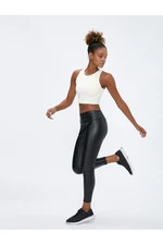 Koton High Waist Leather Look Sport Leggings