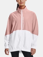 Under Armour Bunda Woven FZ Oversized Jacket-PNK - Dámské