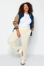 Trendyol Curve Beige Basic Jogger Knitted Elastic Cuff Sweatpants