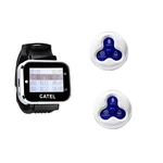 Wireless Call Button 1 Wrist Watch +2 Waterproof Pagers Transmitter for Restaurant Waiter Guest With Frequency 433.92MHz