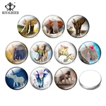 Lovely animal pattern honeybee Elephant 10pcs 10mm/12mm/18mm/20mm Round photo glass cabochon demo flat back Making find