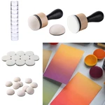 Round Stackable Jars Mini Ink Blending Tools Mixing Round/domed Foams Sponge Apply Inks Suitable for Painting Brushing Card New