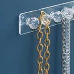 12 Hooks Transparent Acrylic Jewerly Storage Rack for Earring Necklace Hanger Holder Wall Mounted Display Stand Organizer