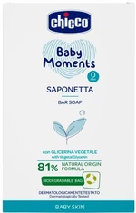 CHICCO Mýdlo na ruce tuhé s rostlinným glycerínem Baby Moments 81 % přírodních složek 100 g