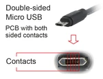 Kabel CABLEXPERT CC-USB2-AMmDM-6 MicroUSB oboustranný univerzální konektor, 1,8m, černý