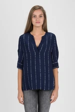 Tommy Hilfiger Blúzka - FALLEEN BLOUSE 3/4 SLV tmavomodrá