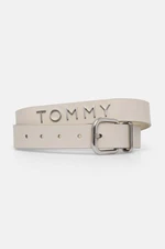 Kožený pásek Tommy Jeans dámský, béžová barva, AW0AW16255