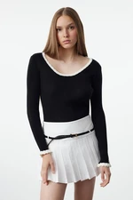 Trendyol Black Thin Color Block Knitwear Sweater