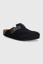 Semišové pantofle Birkenstock Boston pánské, tmavomodrá barva, 1028210