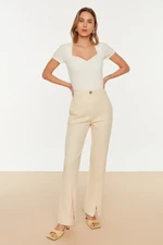 Trendyol Stone High Waist Slit Woven Trousers