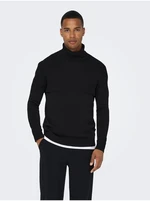 Black Men's Ribbed Turtleneck ONLY & SONS Al - Men