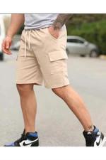 S2999 DEWBERRY CARGO POCKET MENS SHORT-BEIGE