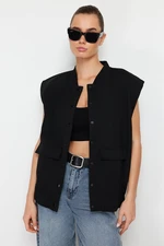 Trendyol Black Snap Fastener Knitted Blouse