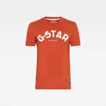 G-STAR Tričko - Felt Applique Logo Slim R T SS oranžové