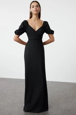 Trendyol Black A-Line Woven Evening Dress & Graduation Dress