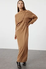 Trendyol Brown Bolero Detailed Knitwear Dress Suit