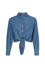 Tommy Jeans Košeľa - TJW FRONT TIE CHAMBRAY SHIRT modrá