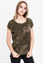 Dámské tričko Camo Back Shaped Olive camo