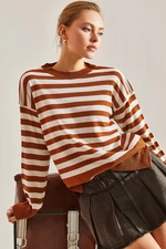 Bianco Lucci Women's Striped Sweater