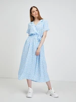 Light Blue Floral Shirt Midish dress ONLY Helga - Women