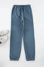 Trendyol Indigo Oversize/Wide Cut Fabric Mix Sweatpants