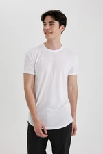 DEFACTO Long Muscle Fit Crew Neck Basic Short Sleeve T-Shirt