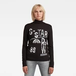 G-STAR Top - 89 mock slim ls čierny