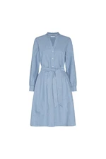 Tommy Hilfiger Šaty - RECYCLED OXFORD SHIRT DRESS LS svetlomodré